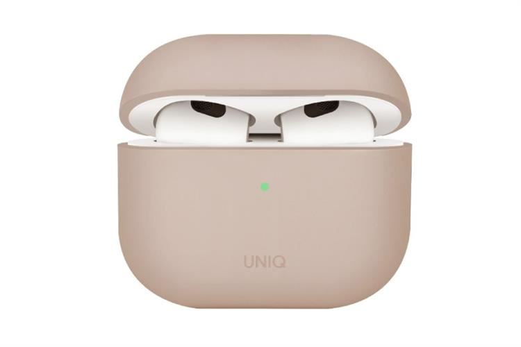 Túi đựng AirPods 4 Silicone PC UNIQ Lino Hybrid Liquid Màu Hồng phấn