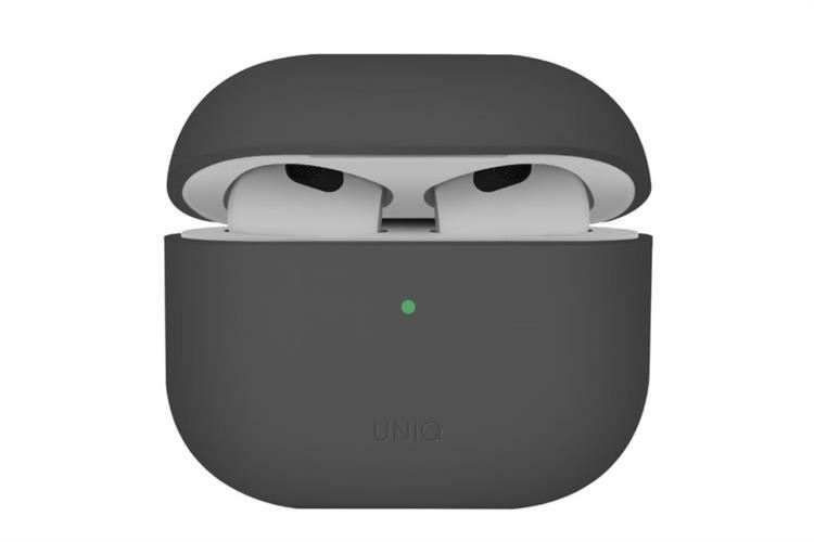 Túi đựng AirPods 4 Silicone PC UNIQ Lino Hybrid Liquid Màu Xám