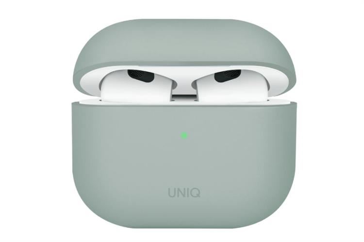 Túi đựng AirPods 4 Silicone PC UNIQ Lino Hybrid Liquid Màu Xanh lá