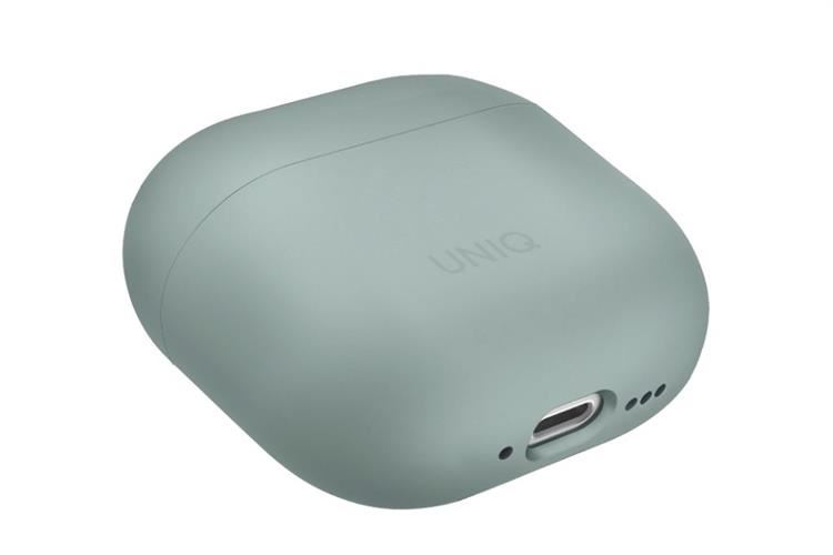 Túi đựng AirPods 4 Silicone PC UNIQ Lino Hybrid Liquid Màu Xanh lá