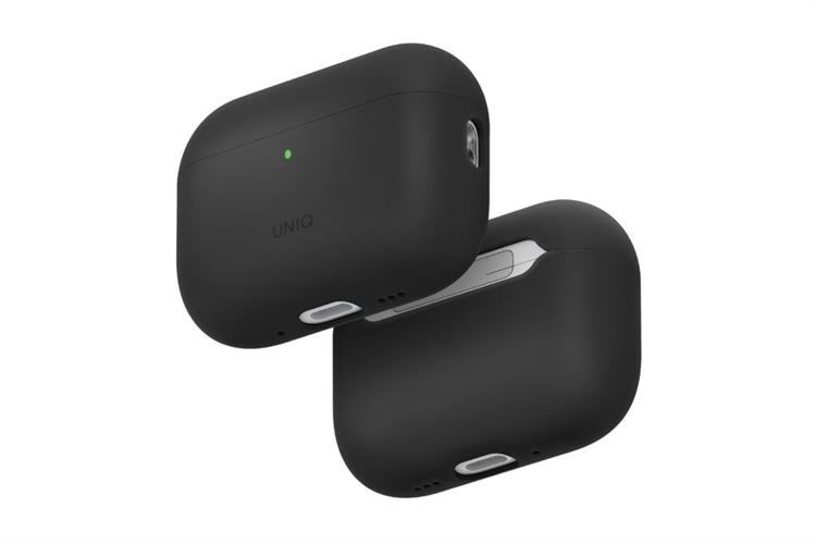 Túi đựng AirPods Pro 3 SILICONE PC UNIQ LINO LIQUID Màu Xám than