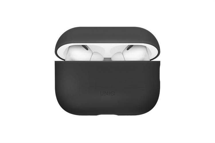 Túi đựng AirPods Pro 3 SILICONE PC UNIQ LINO LIQUID Màu Xám than