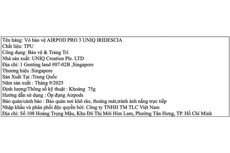 Túi đựng AirPods Pro 3 TPU UNIQ IRIDESCIA Màu Hồng