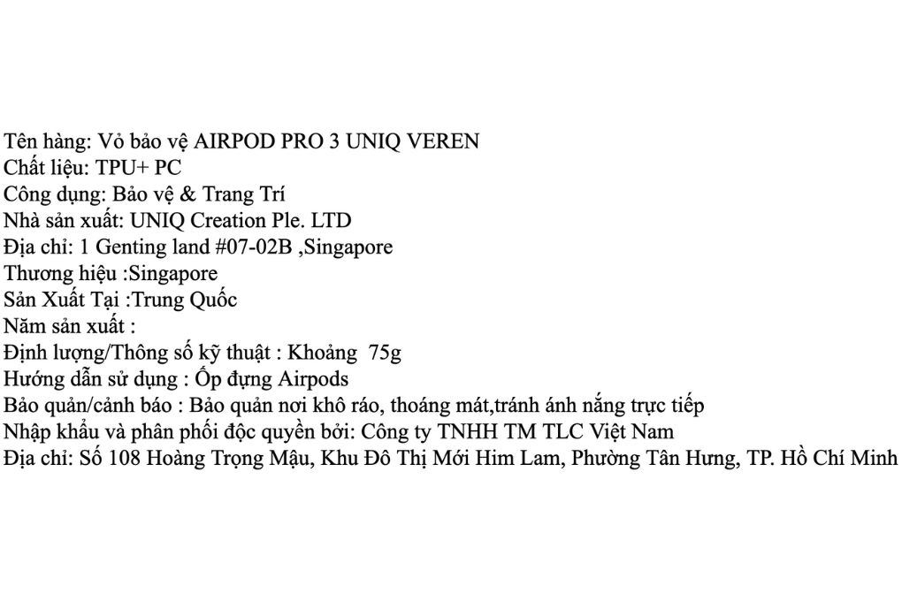 Túi đựng AirPods Pro 3 PC TPU UNIQ VEREN Màu Xám