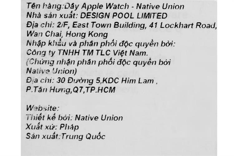 Dây da Apple Watch Native Union Classic 40mm Màu Đen