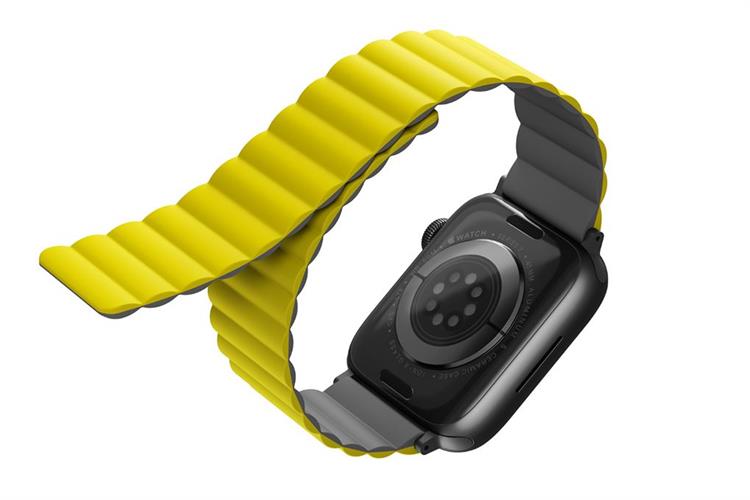 Dây silicone Apple Watch 45/44/42mm UniQ-Revix Reversible Magnetic Màu Vàng