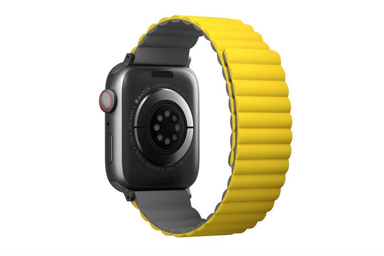 Dây silicone Apple Watch 45/44/42mm UniQ-Revix Reversible Magnetic Màu Vàng