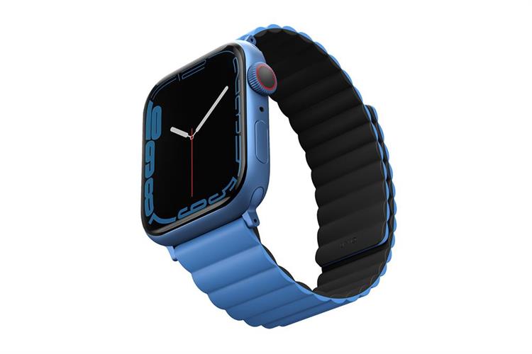 Dây silicone Apple Watch 45/44/42mm UniQ-Revix Reversible Magnetic Màu Xanh Dương