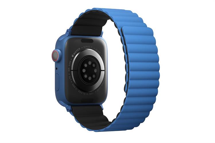 Dây silicone Apple Watch 45/44/42mm UniQ-Revix Reversible Magnetic Màu Xanh Dương