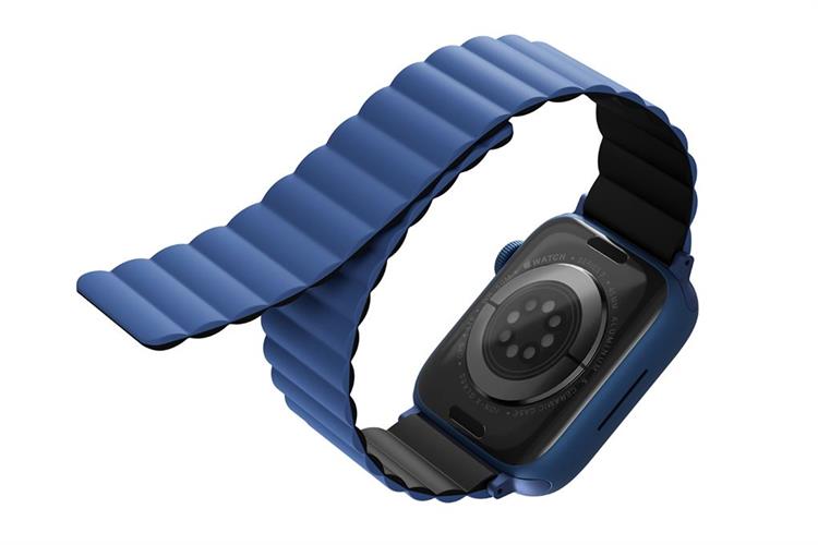 Dây silicone Apple Watch 45/44/42mm UniQ-Revix Reversible Magnetic Màu Xanh Dương