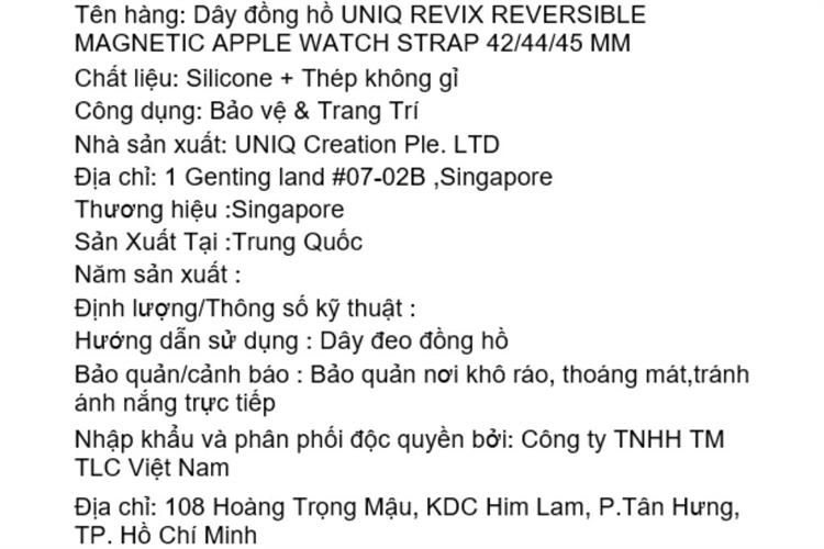 Dây silicone Apple Watch 45/44/42mm UniQ-Revix Reversible Magnetic Màu Xanh Dương