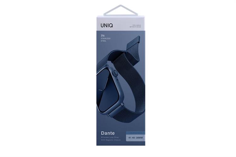 Dây thép không gỉ Apple Watch 41/40/38mm UniQ-Dante Mesh Steel Màu Xanh Dương
