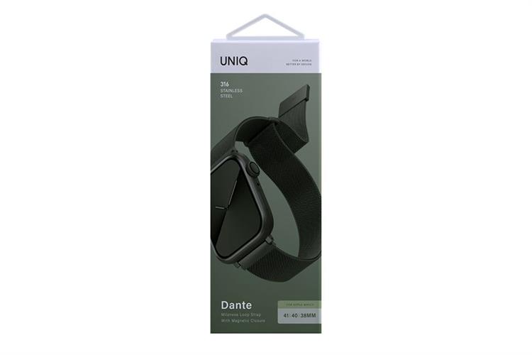 Dây thép không gỉ Apple Watch 41/40/38mm UniQ-Dante Mesh Steel Màu Xanh lá