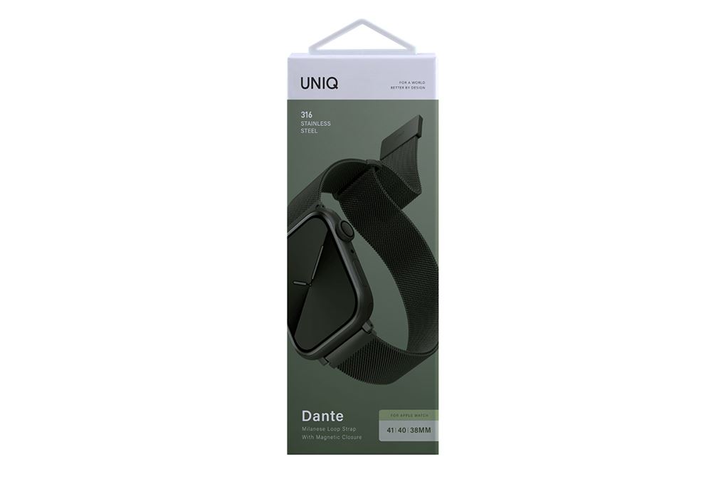 Dây thép không gỉ Apple Watch 41/40/38mm UniQ-Dante Mesh Steel Màu Xanh lá