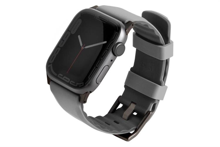 Dây silicone Apple Watch 45/44/42mm UniQ-Linus Airosoft Màu Xám