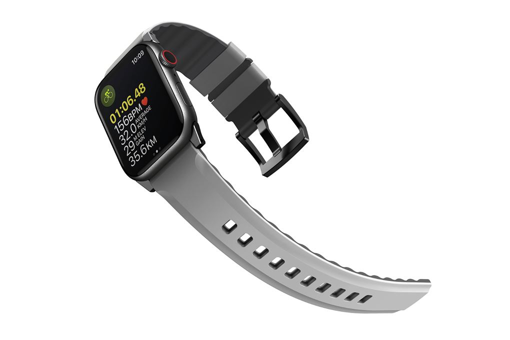 Dây silicone Apple Watch 45/44/42mm UniQ-Linus Airosoft Màu Xám