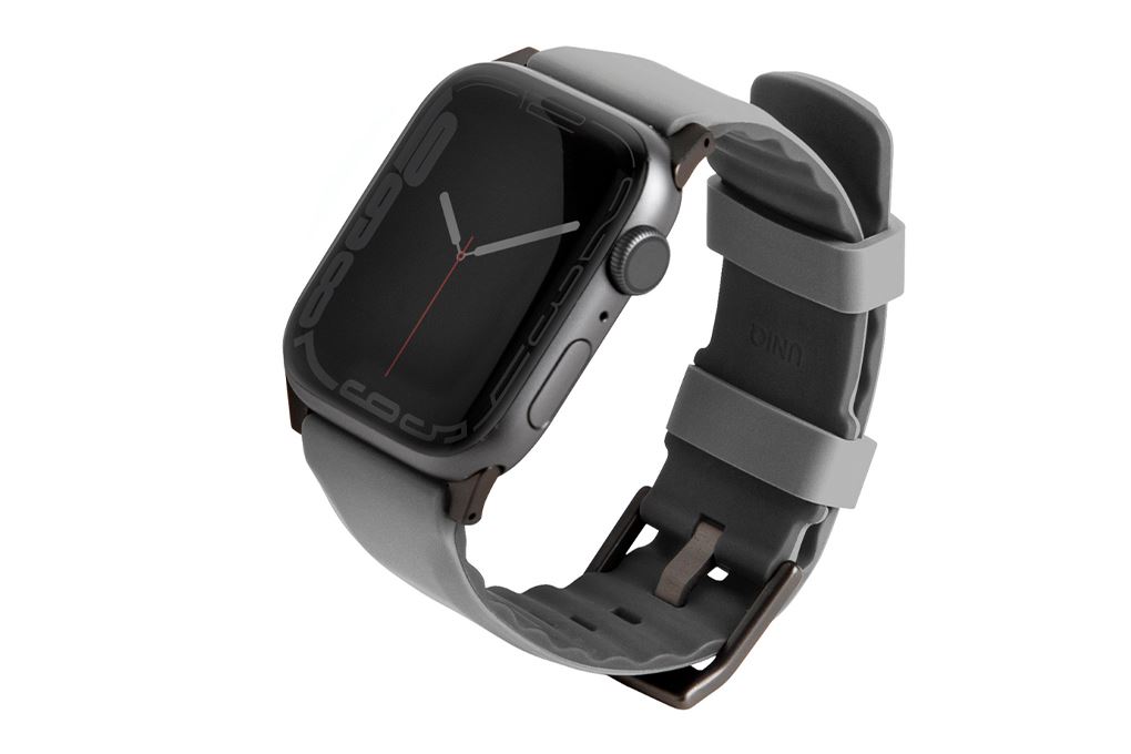Dây silicone Apple Watch 45/44/42mm UniQ-Linus Airosoft Màu Xám