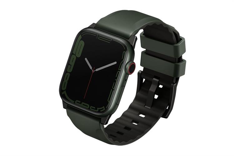 Dây silicone Apple Watch 45/44/42mm UniQ-Linus Airosoft Màu Xanh lá