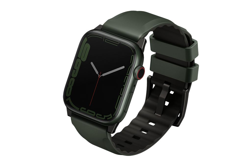 Dây silicone Apple Watch 45/44/42mm UniQ-Linus Airosoft Màu Xanh lá