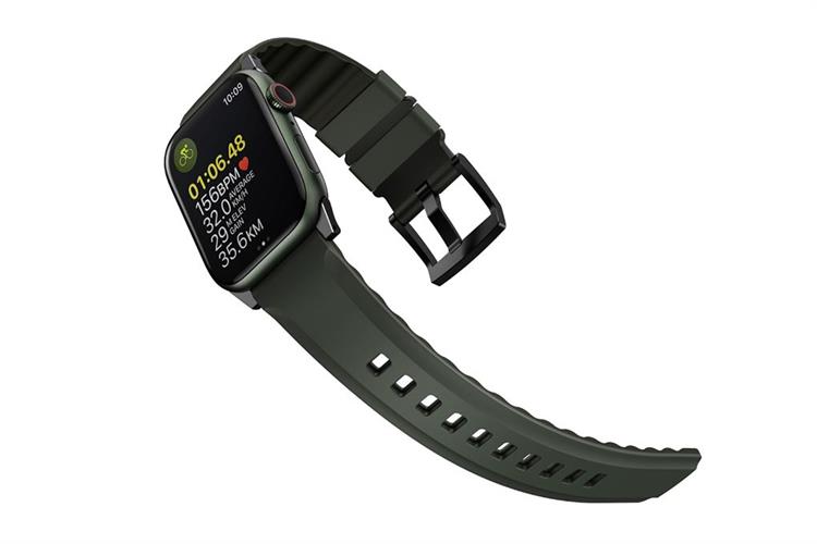 Dây silicone Apple Watch 45/44/42mm UniQ-Linus Airosoft Màu Xanh lá