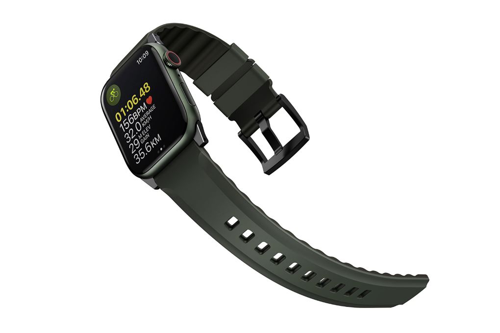 Dây silicone Apple Watch 45/44/42mm UniQ-Linus Airosoft Màu Xanh lá