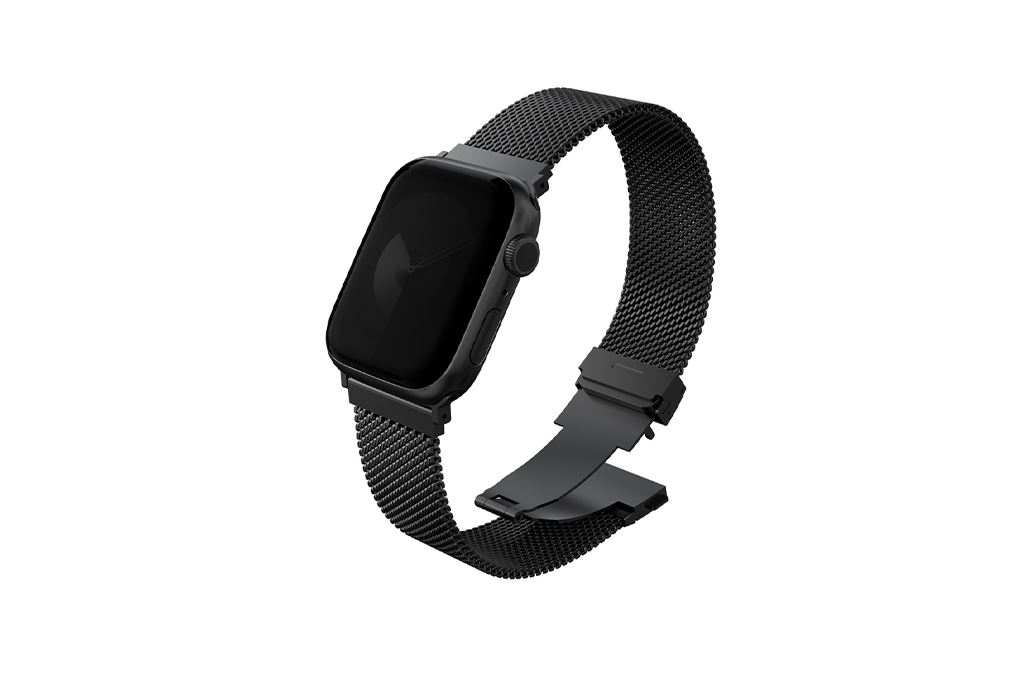 Dây thép không gỉ Apple Watch Dante Pro Mesh Steel mặt 49/46/45/44mm UNIQ Màu Đen