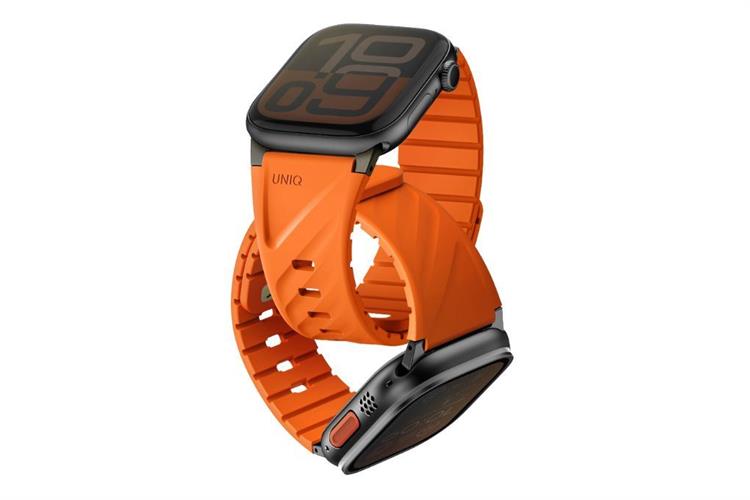 Dây Silicone Apple Watch FLUO mặt 49-40mm UNIQ Màu Cam