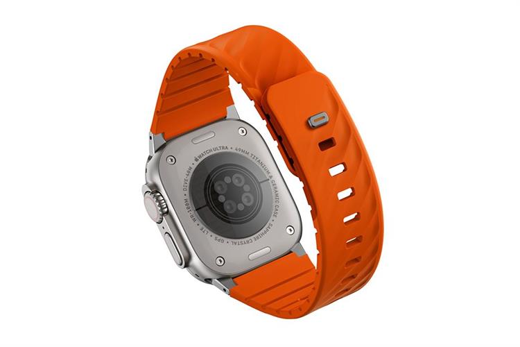 Dây Silicone Apple Watch FLUO mặt 49-40mm UNIQ Màu Cam