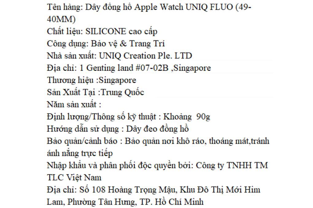 Dây Silicone Apple Watch FLUO mặt 49-40mm UNIQ Màu Cam
