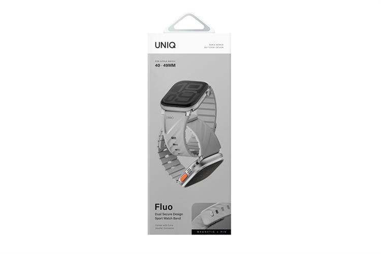 Dây Silicone Apple Watch FLUO mặt 49-40mm UNIQ Màu Xám