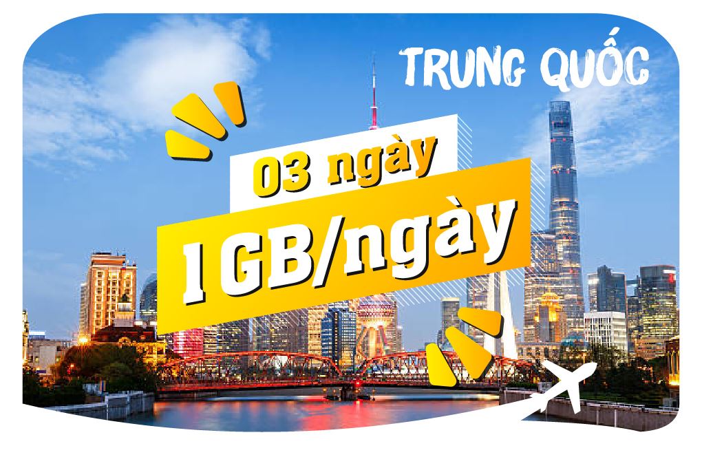 eSIM du lịch Bluecom China 1GB/Ngày 3 Ngày