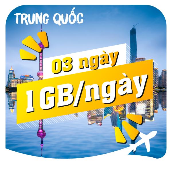 eSIM du lịch Bluecom China 1GB/Ngày 3 Ngày