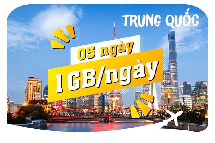 eSIM du lịch Bluecom China 1GB/Ngày 5 Ngày
