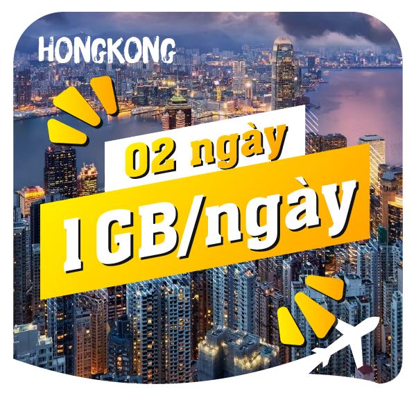 eSIM du lịch Bluecom Hong Kong 1GB/Ngày 2 Ngày