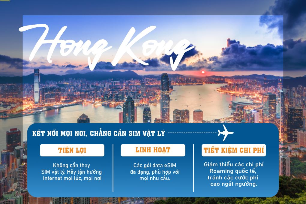 eSIM du lịch Bluecom Hong Kong 1GB/Ngày 3 Ngày