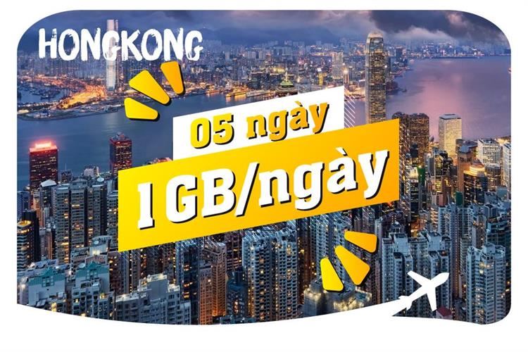 eSIM du lịch Bluecom Hong Kong 1GB/Ngày 5 Ngày