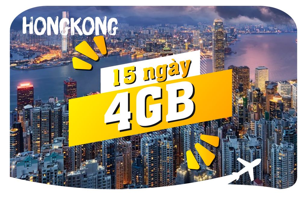 eSIM du lịch Bluecom Hong Kong 4GB/15 Ngày