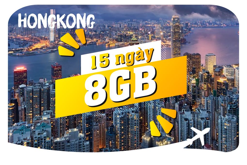 eSIM du lịch Bluecom Hong Kong 8GB/15 Ngày
