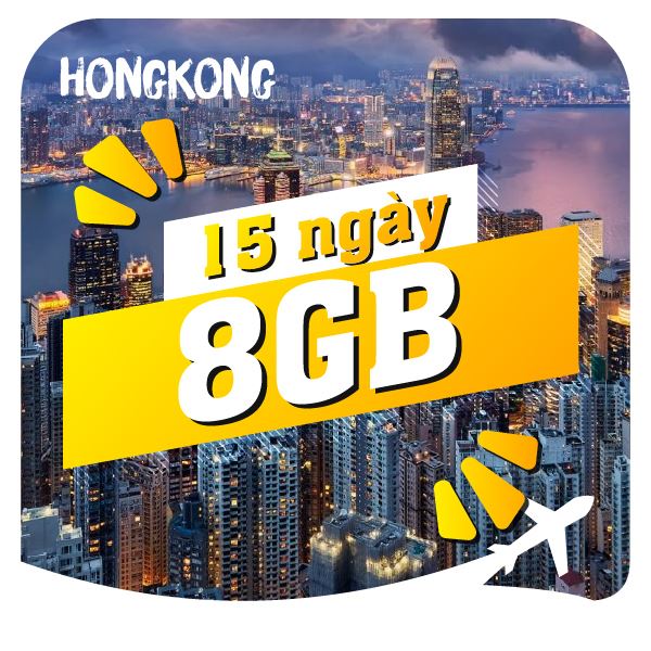 eSIM du lịch Bluecom Hong Kong 8GB/15 Ngày