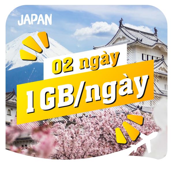eSIM du lịch Bluecom Japan 1GB/Ngày 2 Ngày