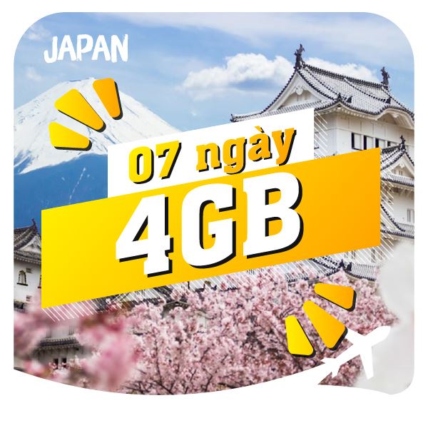 eSIM du lịch Bluecom Japan 4GB/7 Ngày