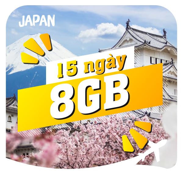 eSIM du lịch Bluecom Japan 8GB/15 Ngày