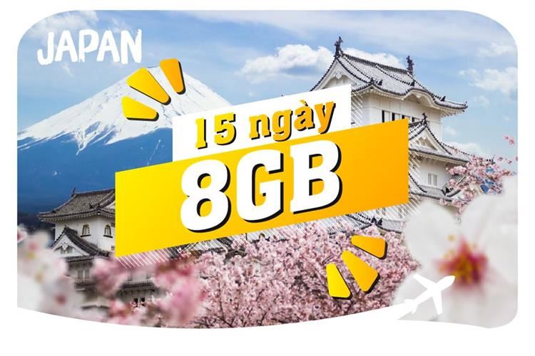 eSIM du lịch Bluecom Japan 8GB/15 Ngày