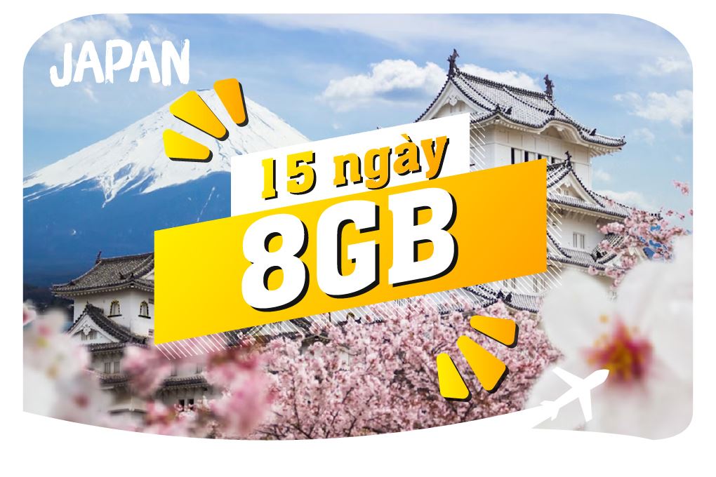 eSIM du lịch Bluecom Japan 8GB/15 Ngày