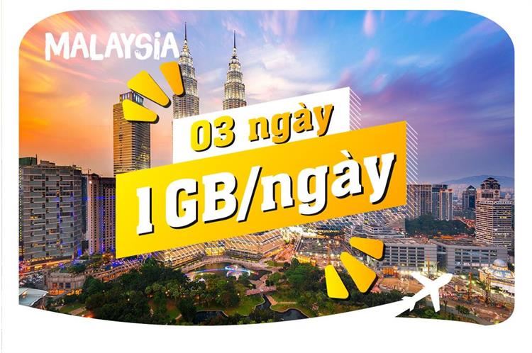 eSIM du lịch Bluecom Malaysia 1GB/Ngày 3 Ngày