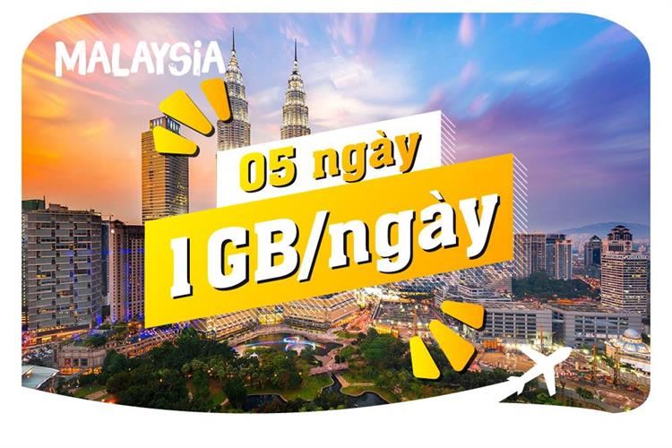 eSIM du lịch Bluecom Malaysia 1GB/Ngày 5 Ngày