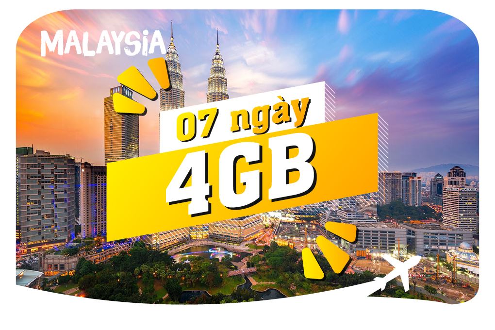 eSIM du lịch Bluecom Malaysia 4GB/7 Ngày