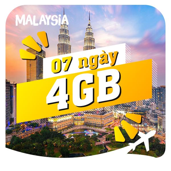 eSIM du lịch Bluecom Malaysia 4GB/7 Ngày