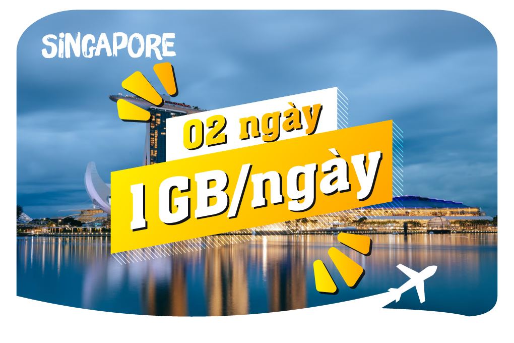 eSIM du lịch Bluecom Singapore 1GB/Ngày 2 Ngày