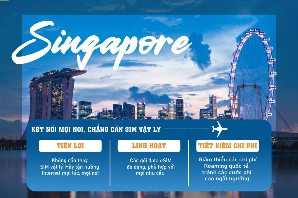 eSIM du lịch Bluecom Singapore 1GB/Ngày 3 Ngày